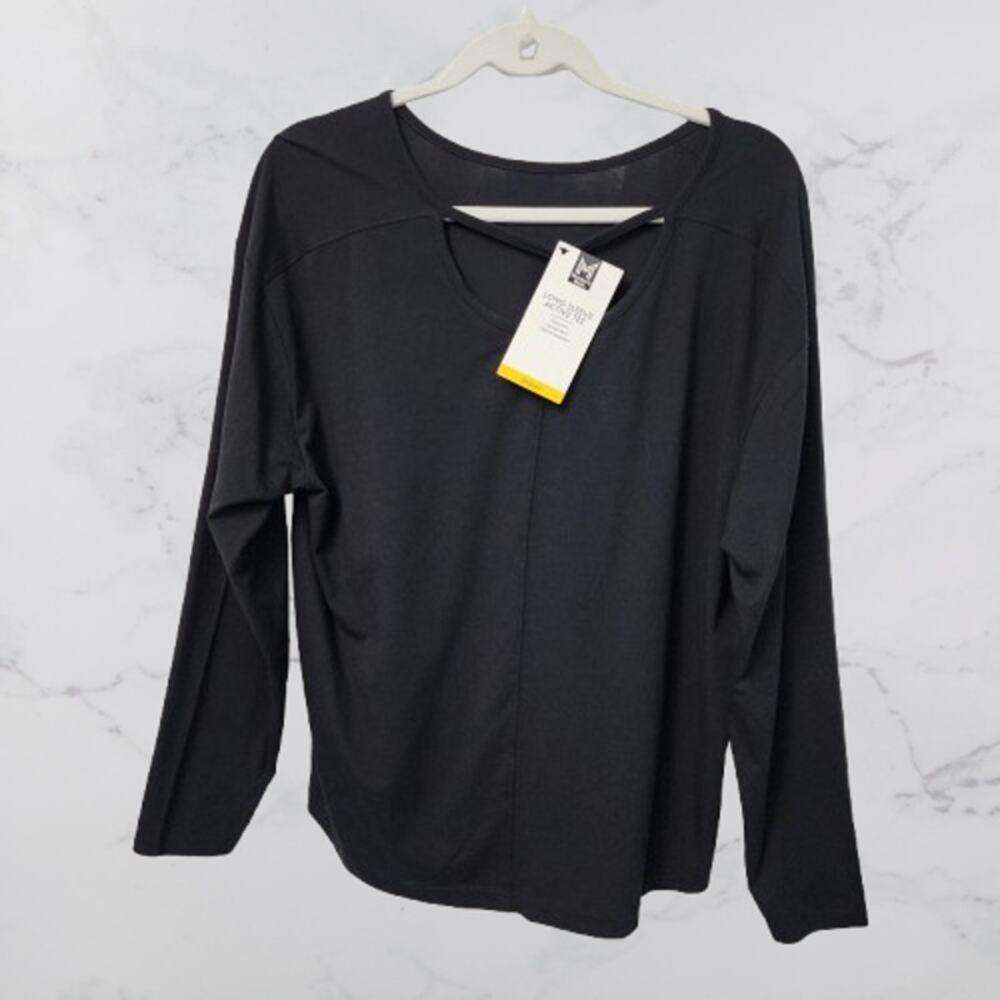 Member's Mark Black Long Sleeve Active Tee Medium NWT
